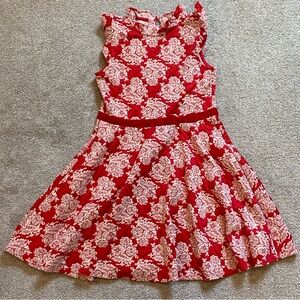 VGUC Red Floral Janie & Jack holiday dress, sz 12